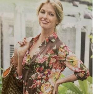 Soft Surroundings Brown Flora Tunic